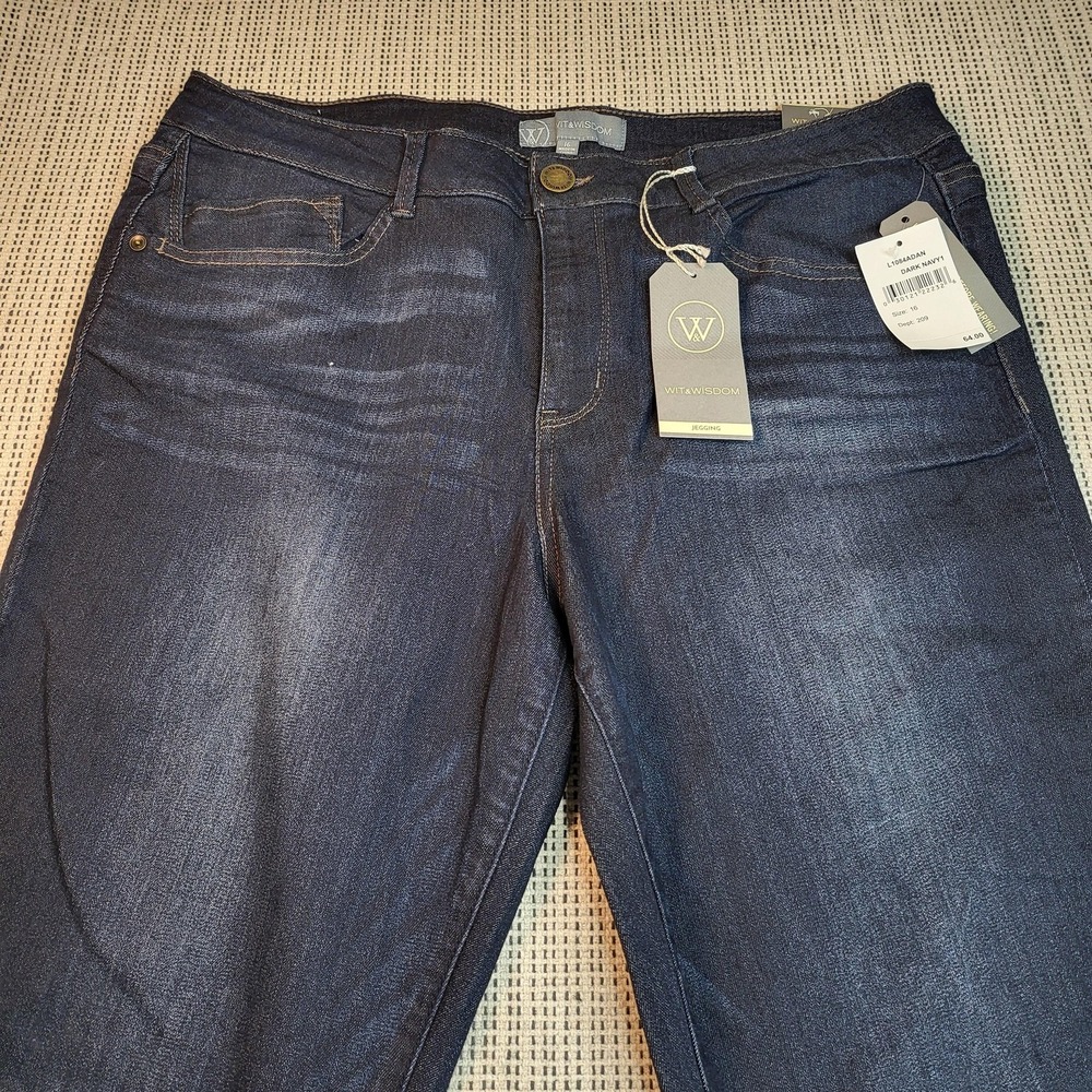 Wit‎ & Wisdom Skinny Jegging Jeans Womens 16 Dark Navy High Rise Stretch Denim